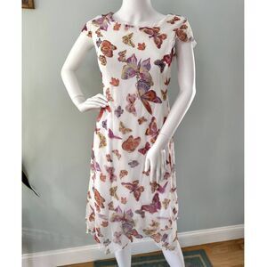 Vintage Y2k Amy Byer Butterfly Print Fairycore Chiffon Dress Juniors Small